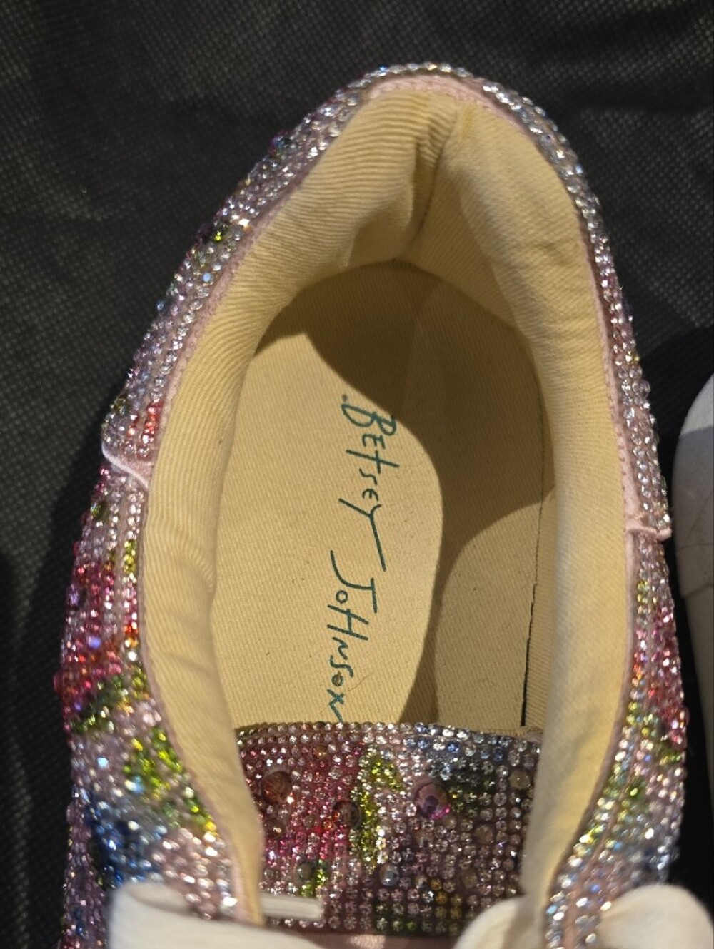 Betsey Johnson Pink Multi Crystal Floral Sneakers - Picture 2 of 7